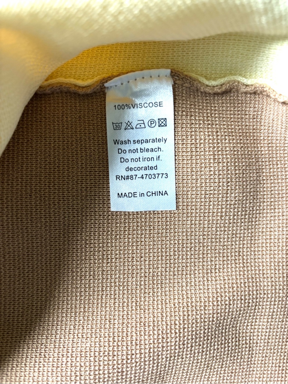 Two-Tone Strapless Midi Dress in Beige and Cream - Picture 6 of 7